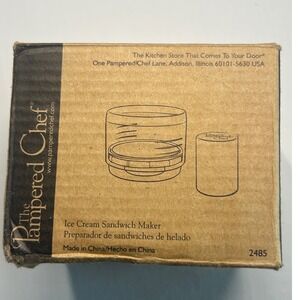 Pampered Chef Ice Cream Sandwich Maker OS Clear Grey 2485 Kitchen Gadget